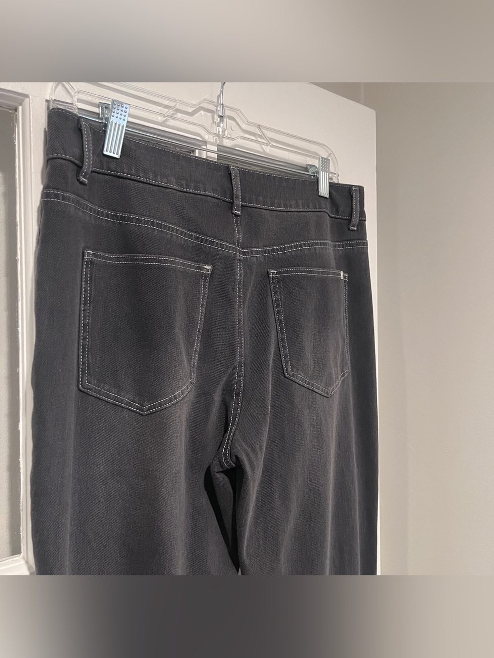 NWT Halara Flex Denim Mid Rise Gray Flare Jeans Zipper And Bottom Fly Sz Large - Picture 5 of 12